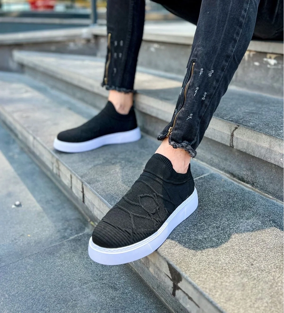 Triko Kumaş Erkek Spor Ayakkabı Siyah