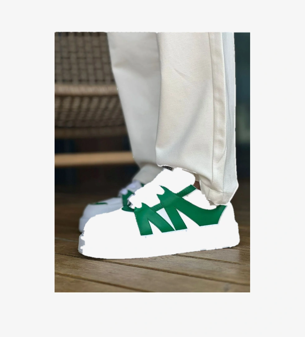 Bağcıklı Erkek Spor Ayakkabı Beyaz Bej