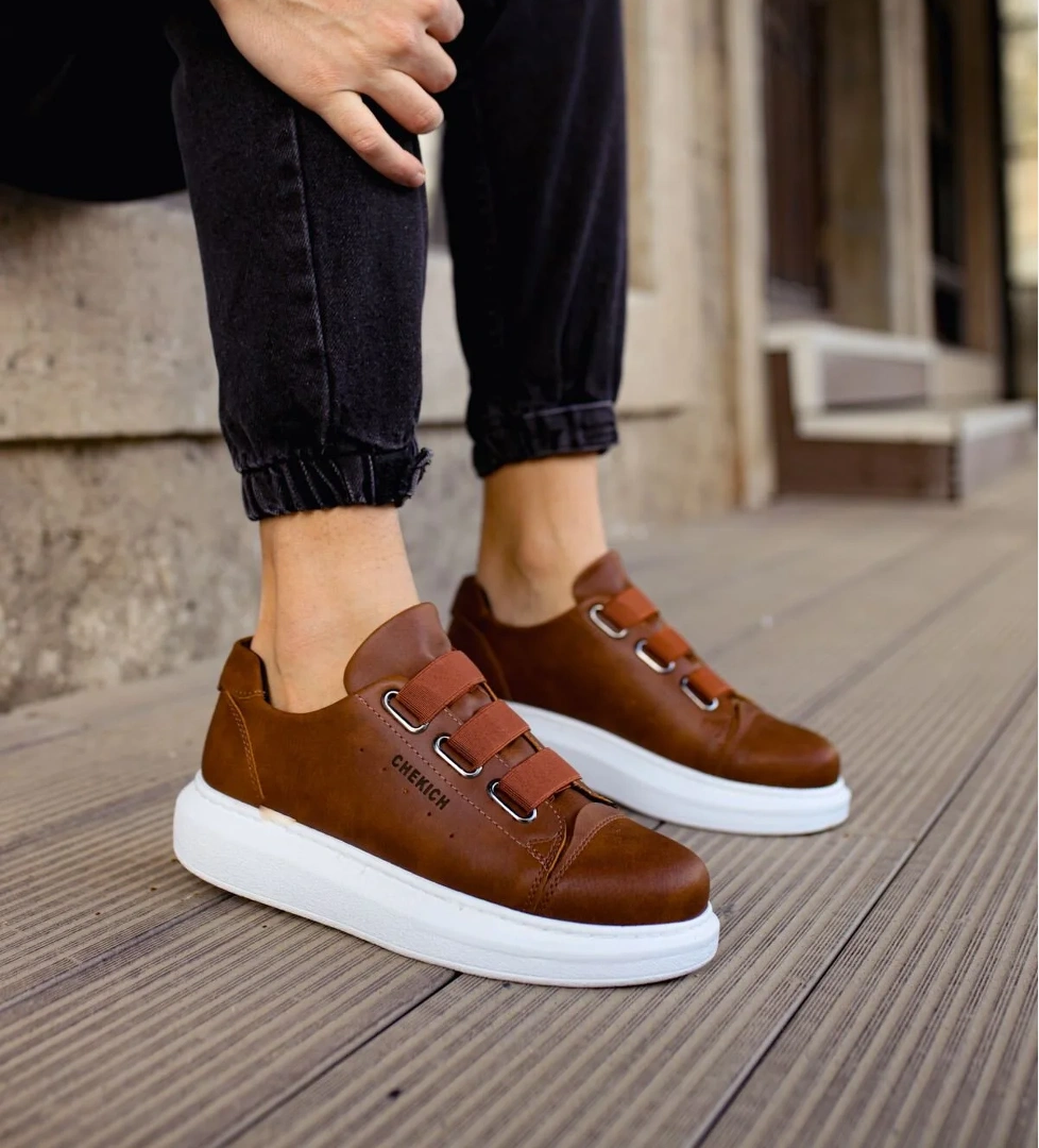 Lastikli Erkek Spor Ayakkabı Taba - Görsel 1