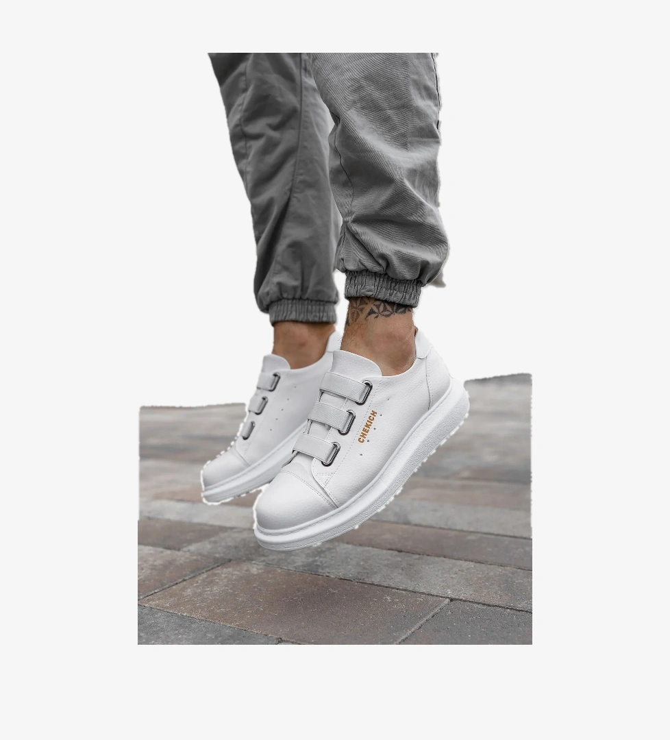 Lastikli Erkek Spor Ayakkabı Beyaz