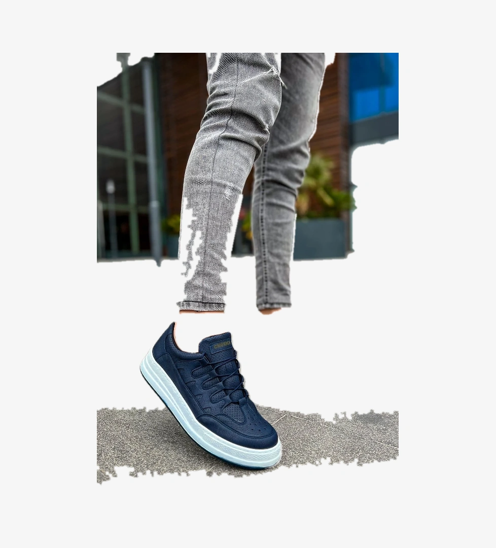 Bağcık Detaylı Erkek Spor Ayakkabı Lacivert