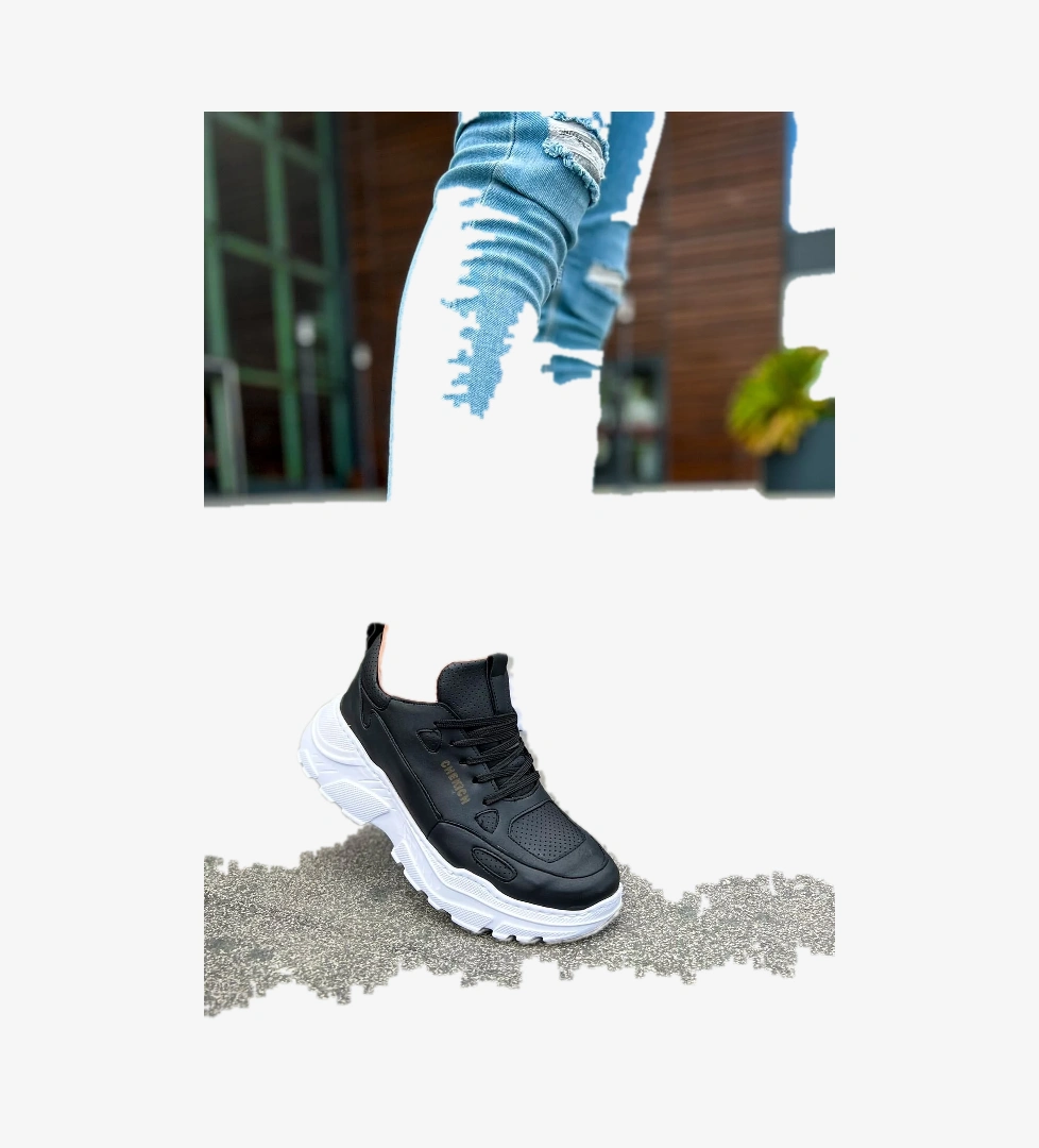 Bağcıklı Erkek Spor Ayakkabı Siyah