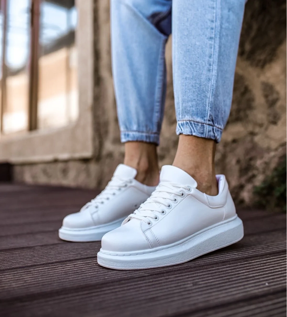 Bağcıklı Erkek Spor Ayakkabı Beyaz