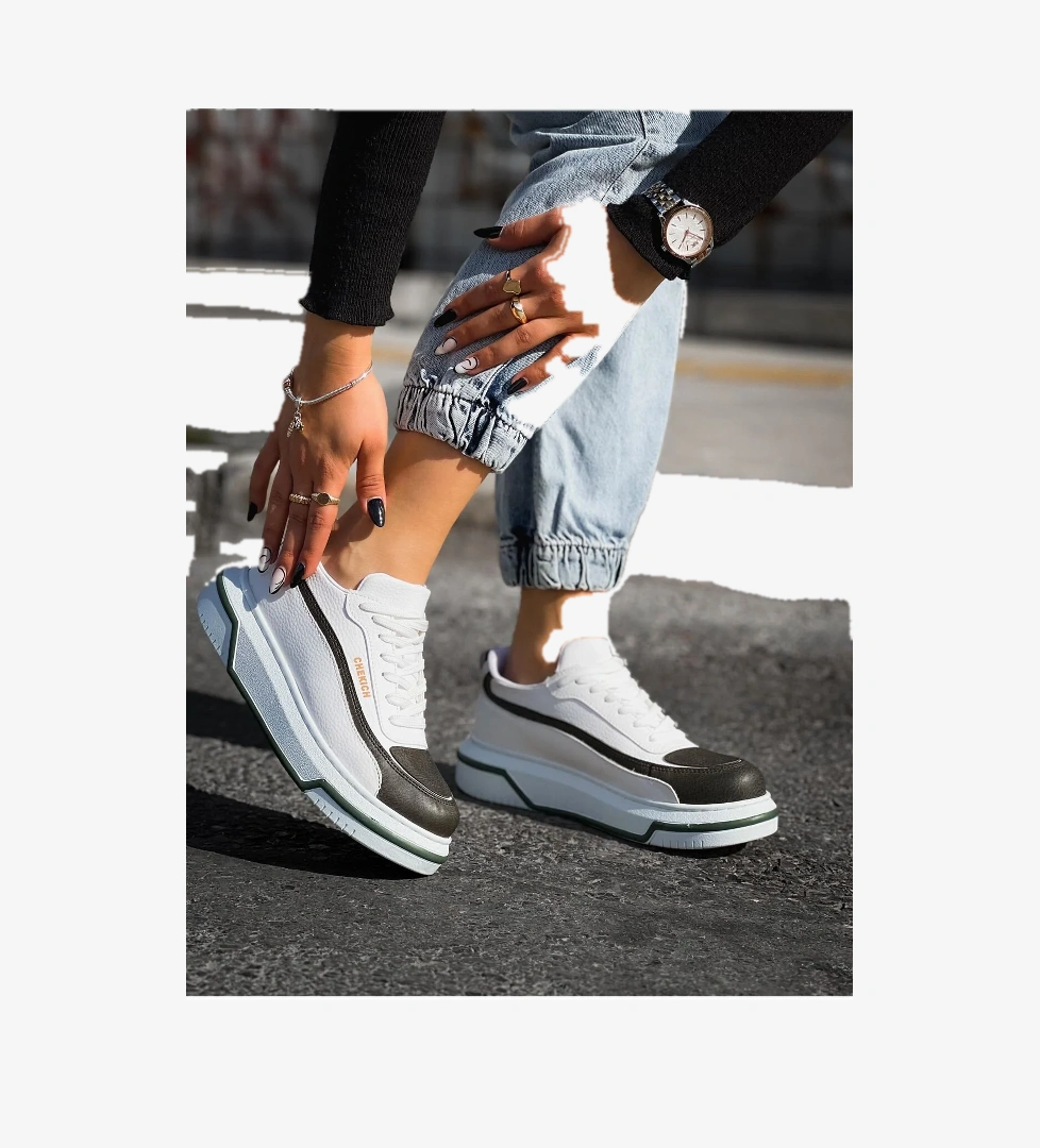 Pabucmarketi Bağcıklı Erkek Spor Ayakkabı Beyaz model görseli