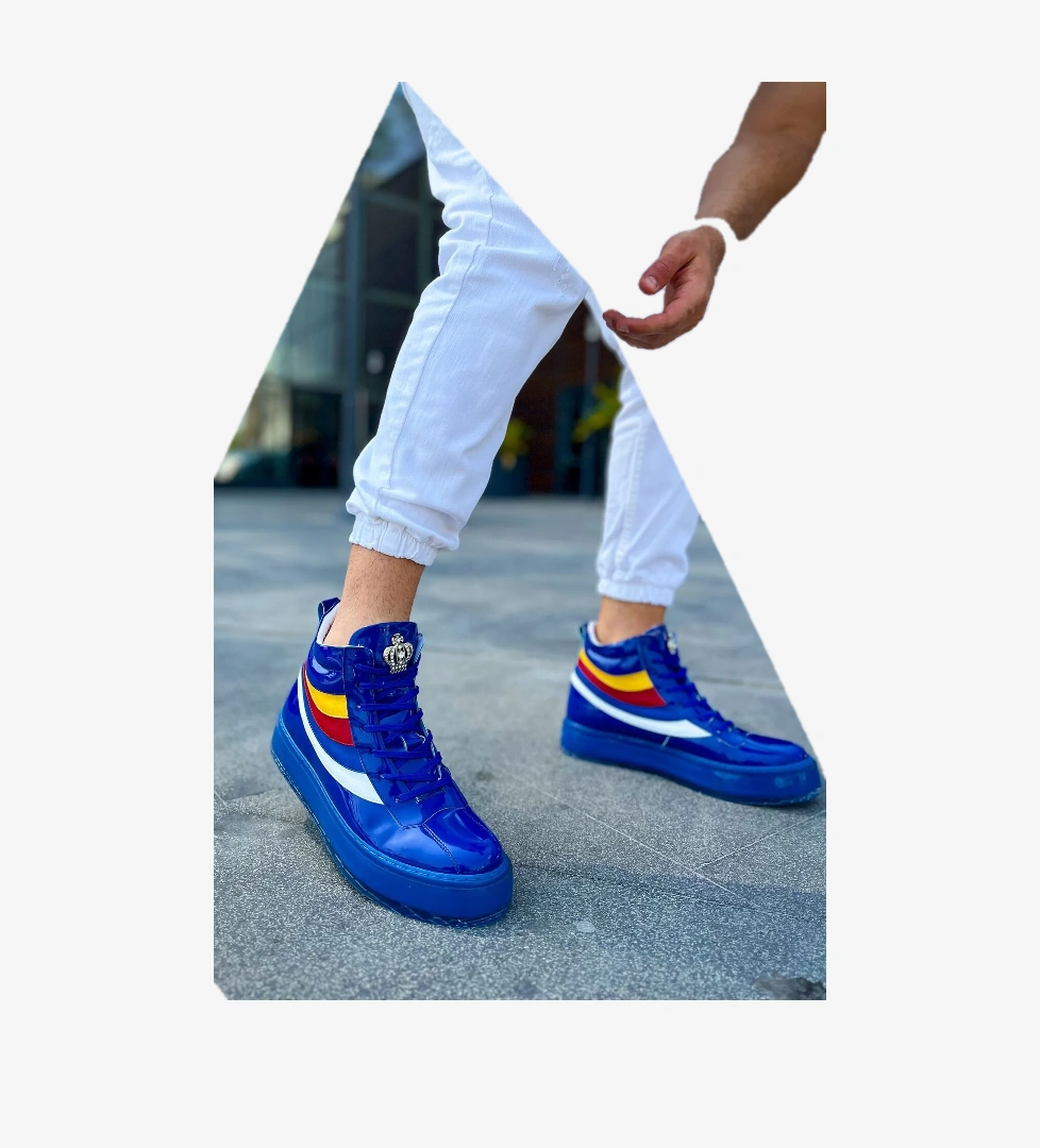 Pabucmarketi Bağcıklı Erkek Sneaker Bot Lacivert model görseli