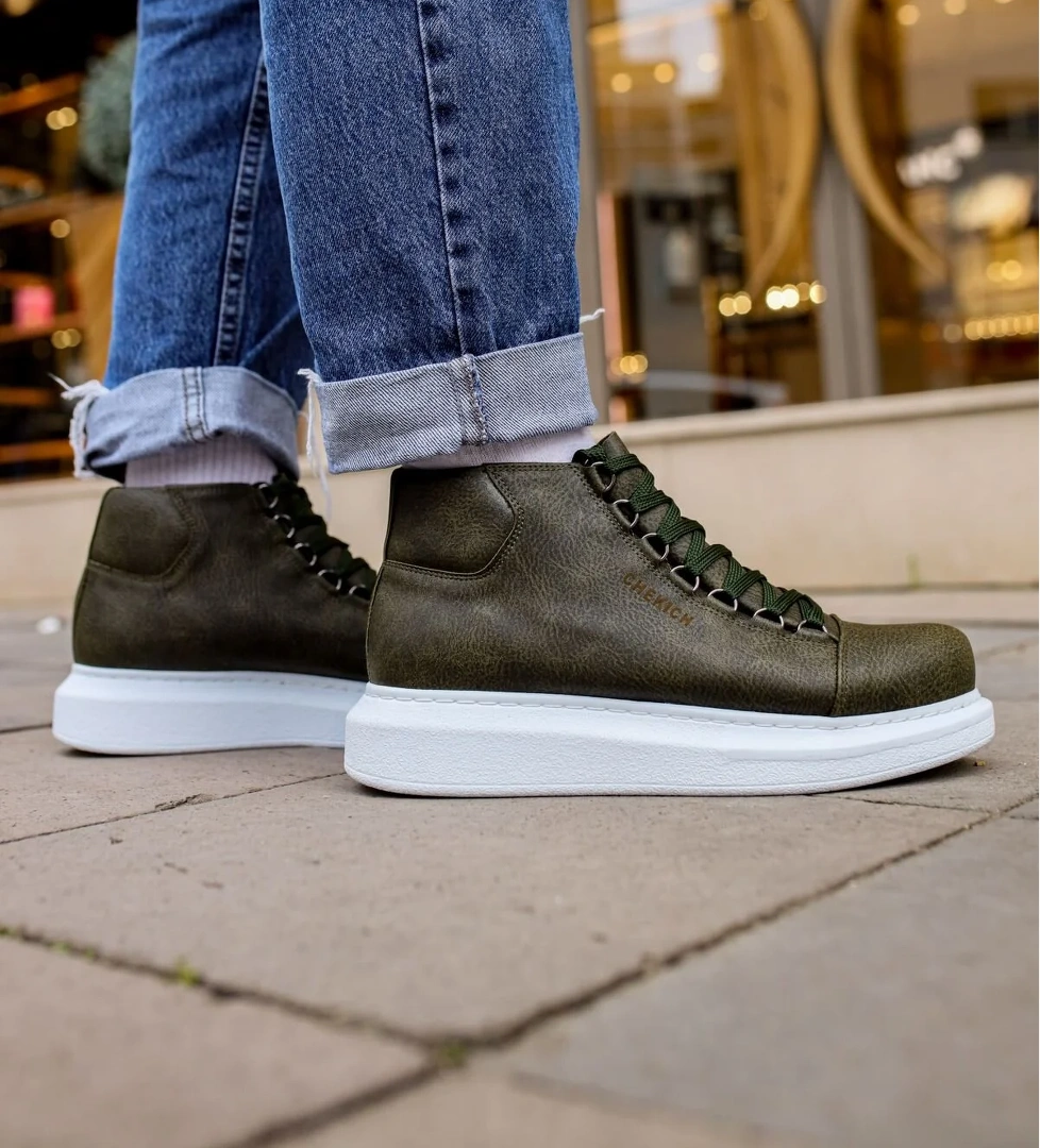 Bağcıklı Erkek Sneaker Bot Haki