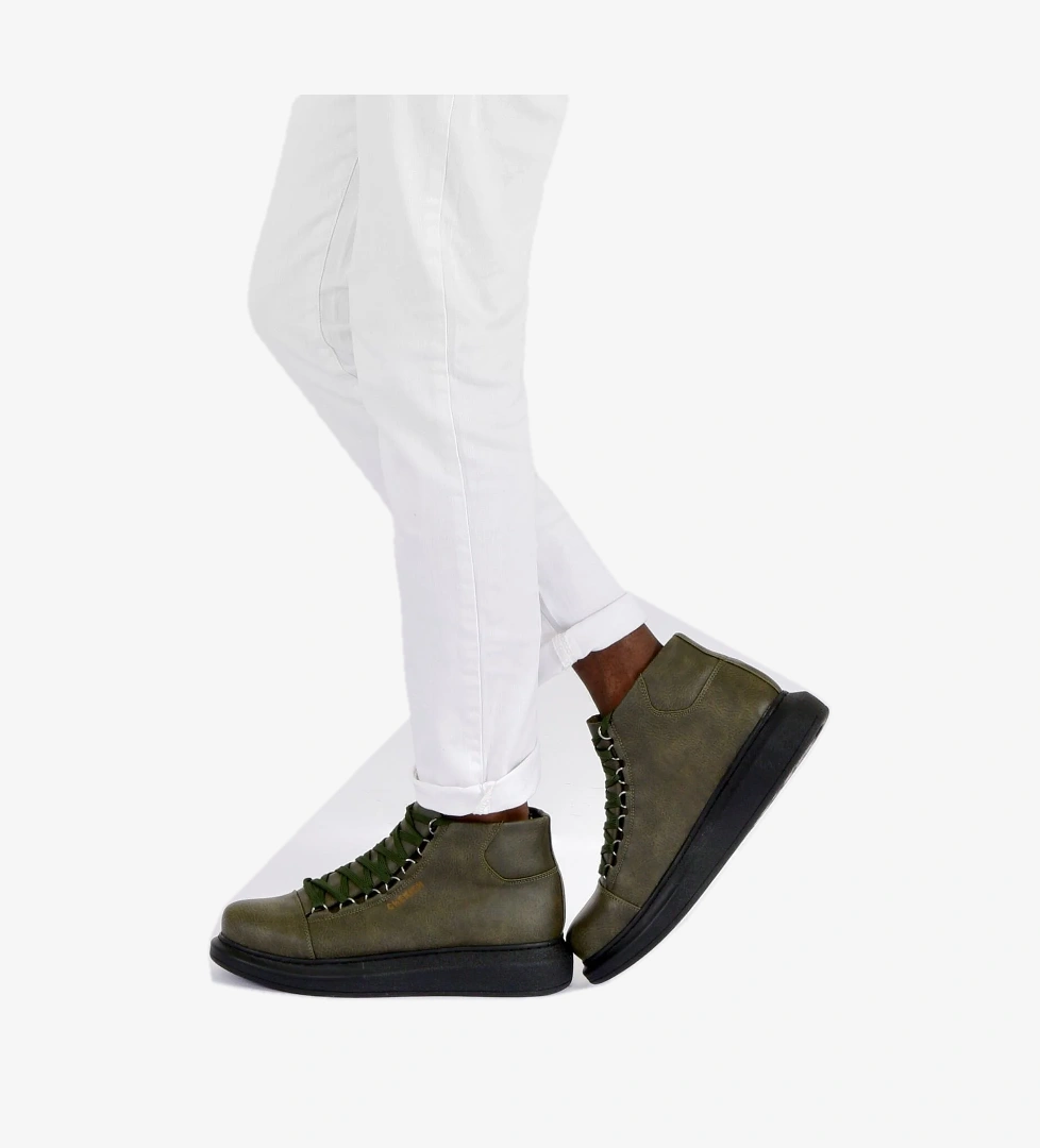 Bağcıklı Erkek Sneaker Bot Haki - Görsel 1