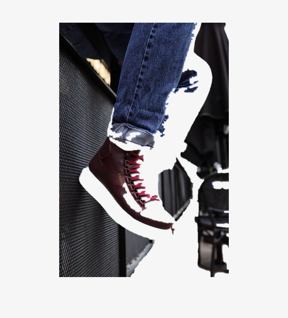 Bağcıklı Erkek Sneaker Bot Bordo