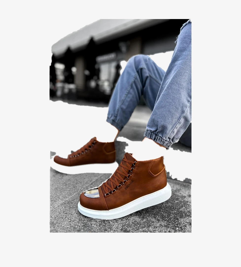 Bağcıklı Erkek Sneaker Bot Taba - Görsel 1