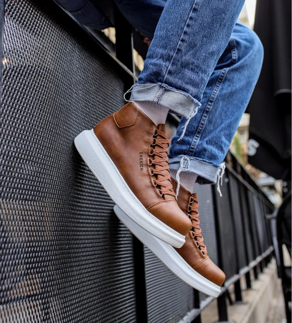 Bağcıklı Erkek Sneaker Bot Taba