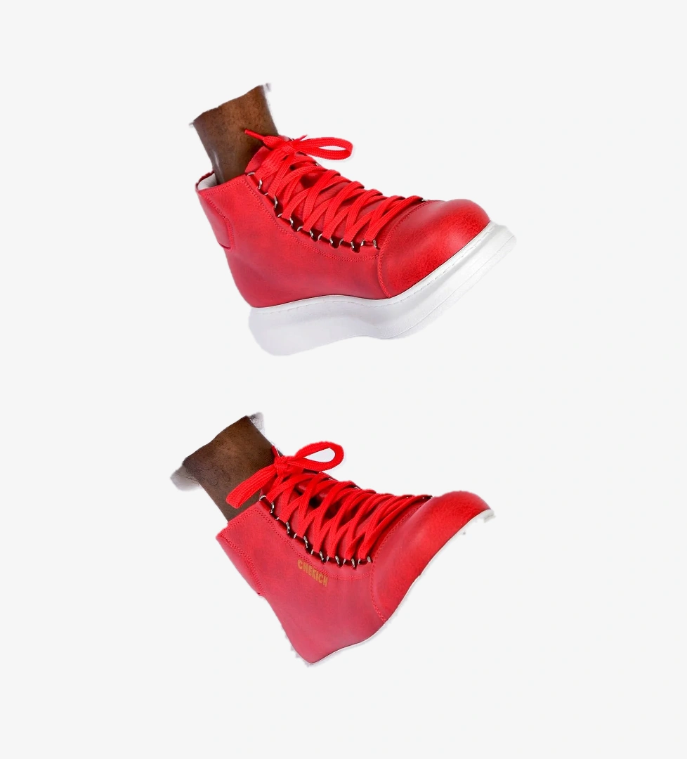 Bağcıklı Erkek Sneaker Bot Kırmızı