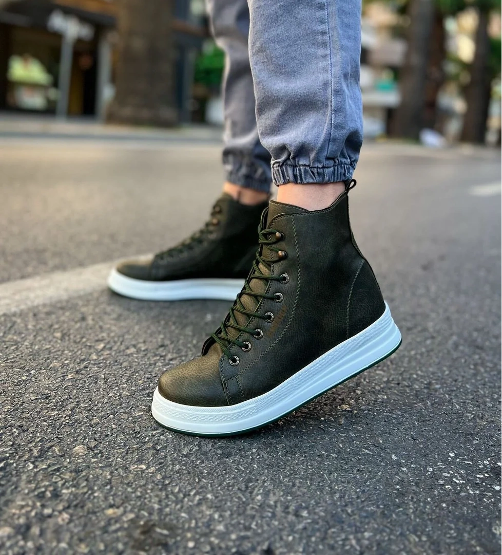 Bağcıklı Erkek Sneaker Bot Haki