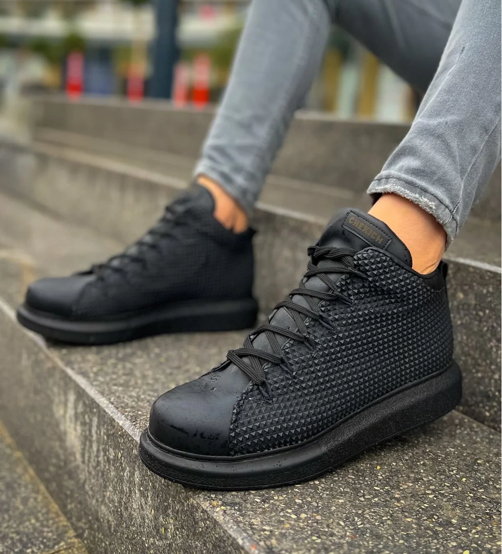 Bağcıklı Erkek Sneaker Bot Siyah Siyah