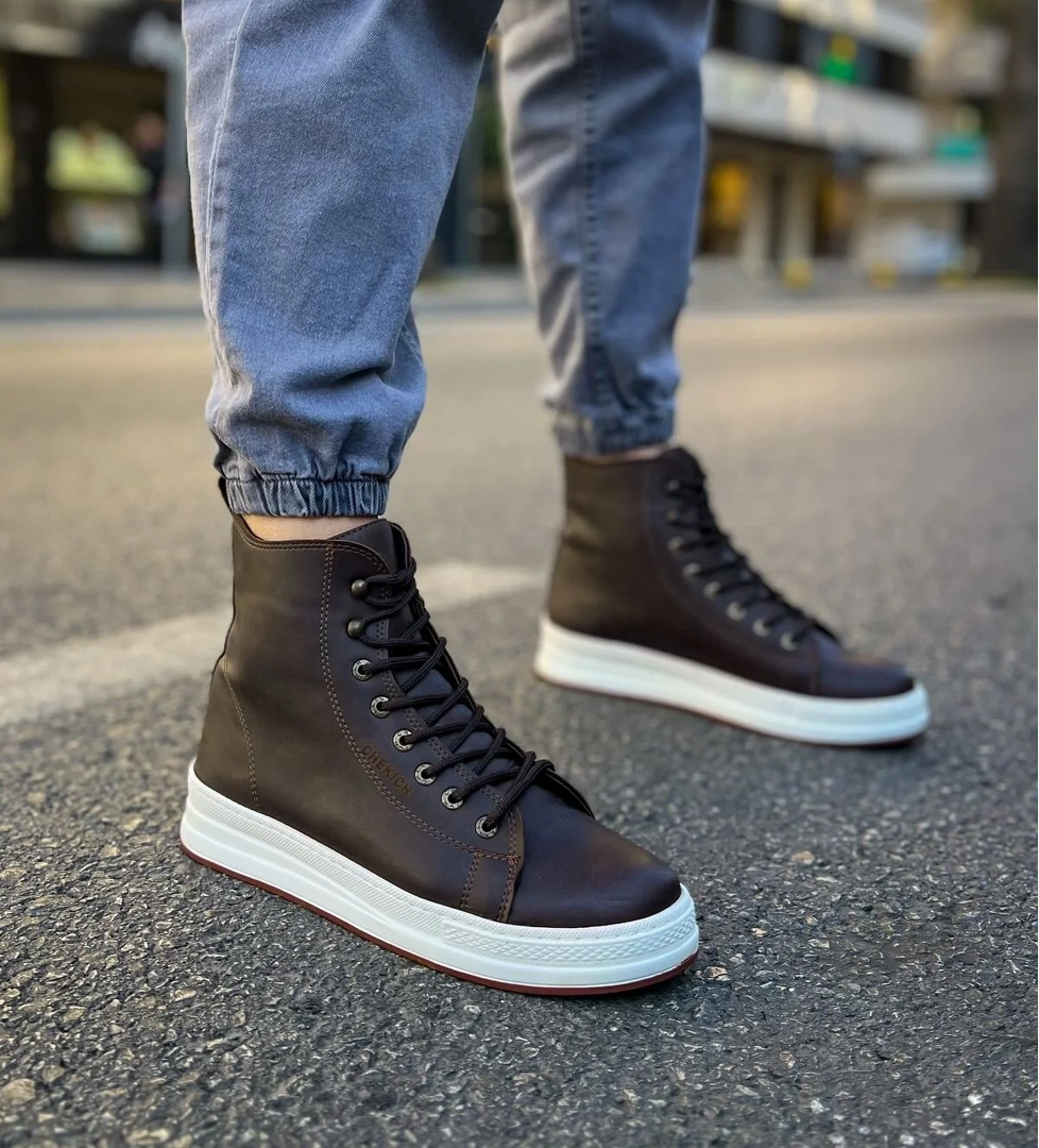 Bağcıklı Erkek Sneaker Bot Kahve