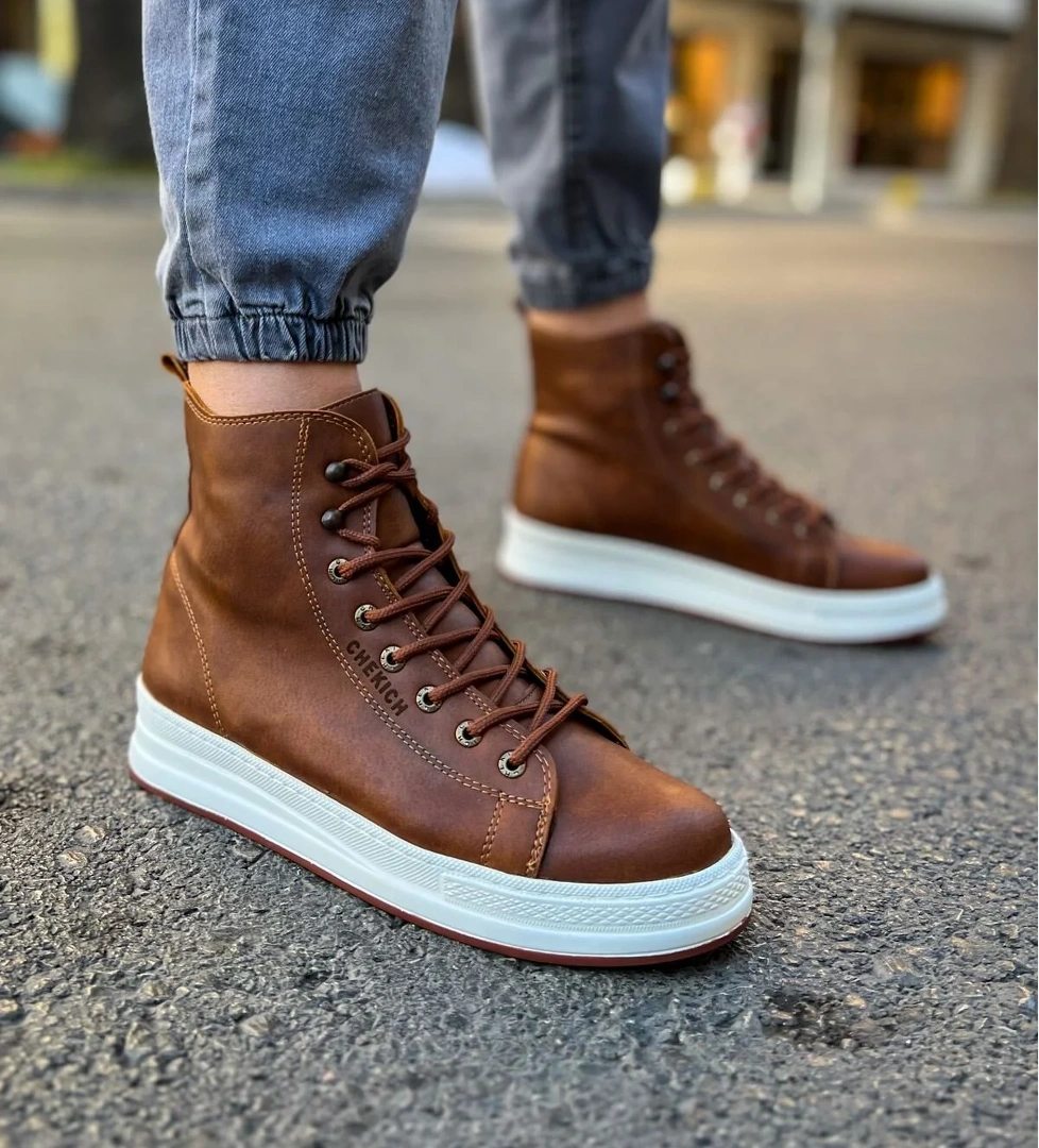 Bağcıklı Erkek Sneaker Bot Taba - Görsel 1