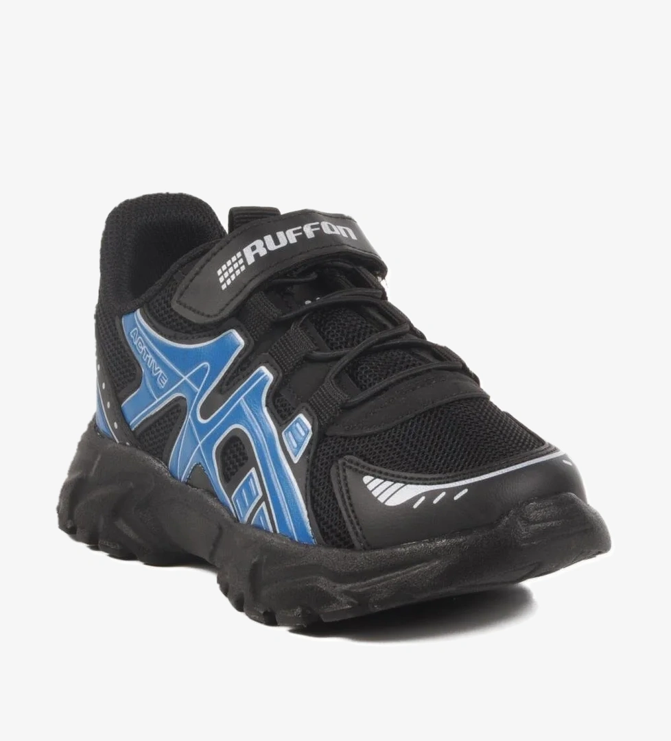 Ruffon 2351 P Siyah-Saks Hafif Esnek Çocuk Spor Ayakkabı