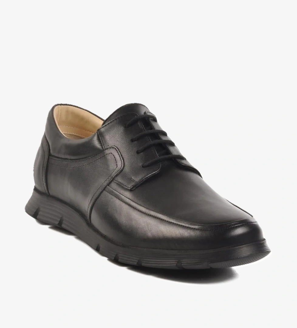 Walkway 667 M Büyük Numara Siyah Hakiki Deri Erkek Klasik Ayakkabı model görseli