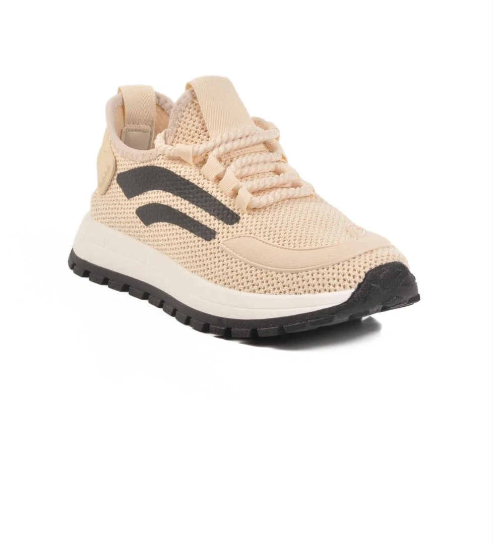 Bej-Siyah Tekstil Erkek Spor Ayakkabı Nepal M - Görsel 1