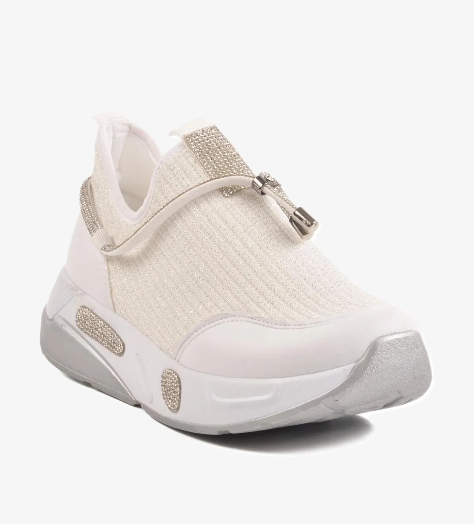 702498 Z Beyaz Kadın Taşlı Günlük Ayakkabı