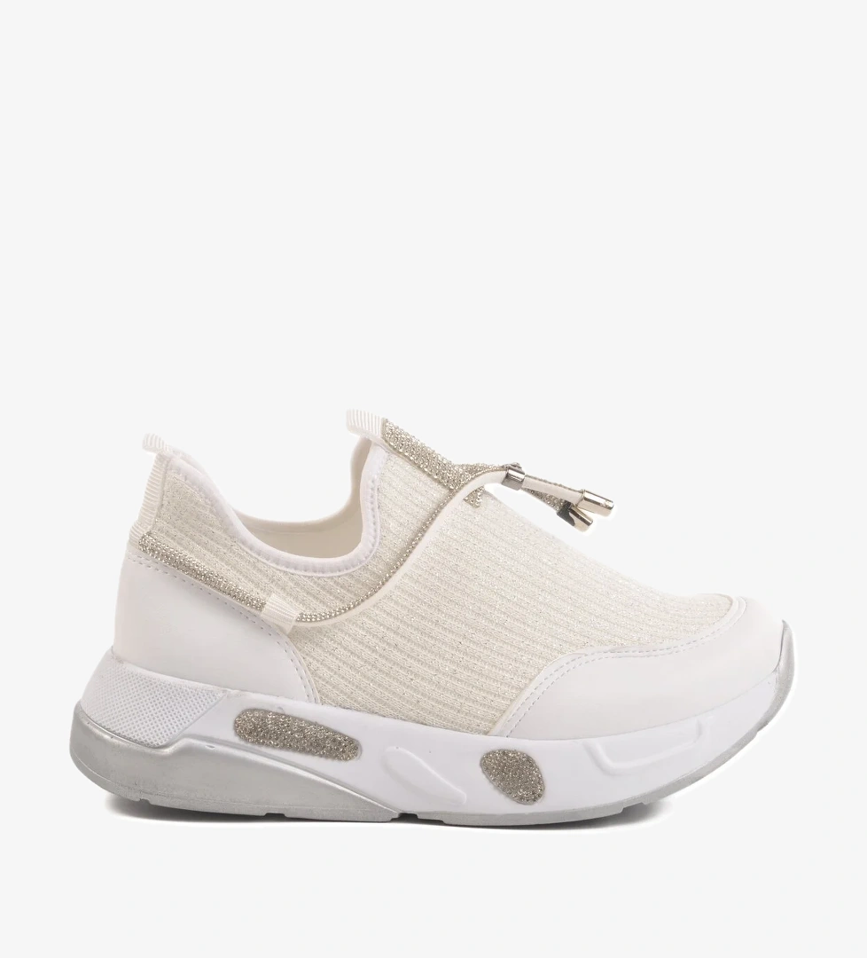 Aspor Beyaz Taş İşlemeli Kadın Sneaker