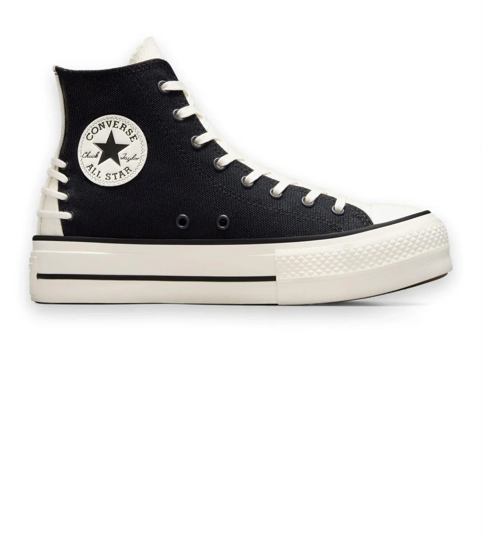 A12552C Chuck Taylor All Star Crafted Laces Lift Hi Platform Sneaker Siyah Unisex - Görsel 1