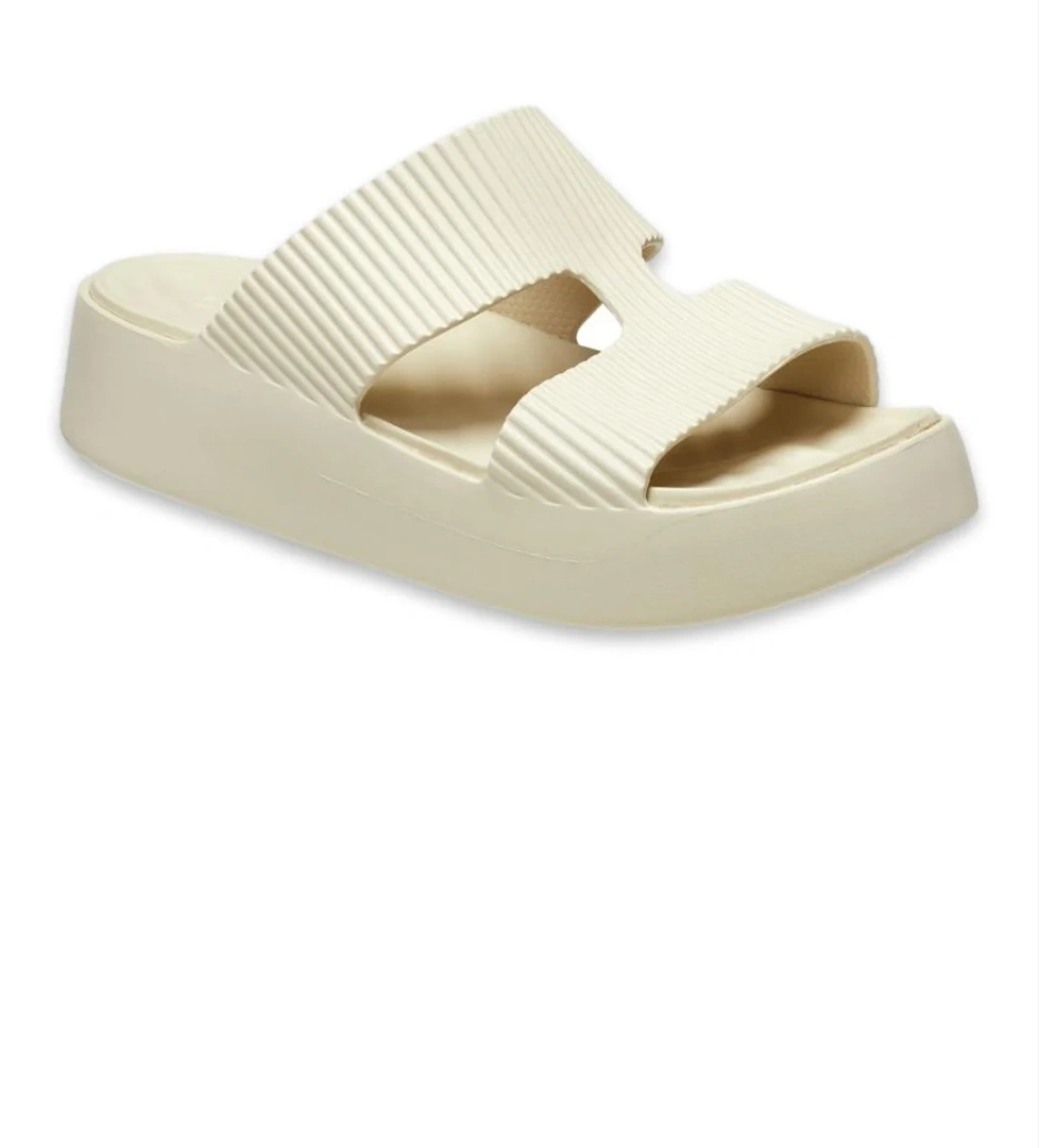 Crocs 210701 Getaway Groove Platform Hstrap Çift Bantli Krem Kadın Terlik model görseli