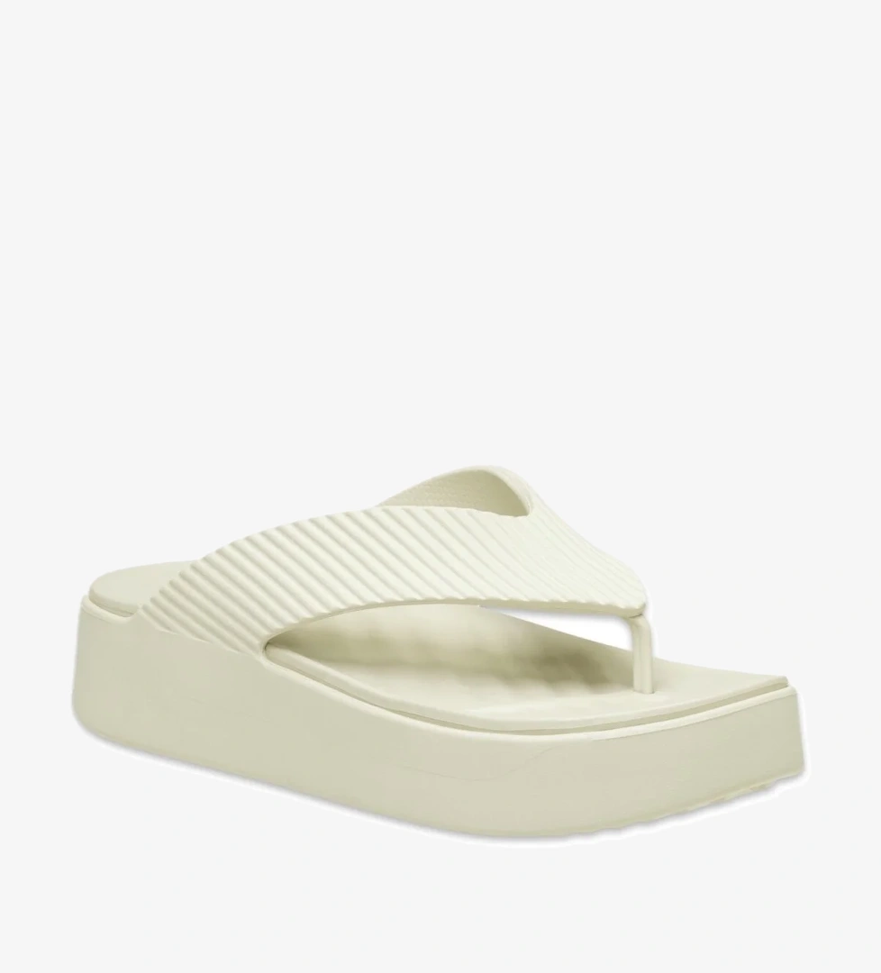 Crocs 210700 Getaway Groove Platform Flip Parmak Arası Krem Kadın Terlik model görseli