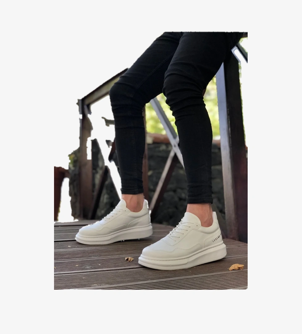 Pabucmarketi Bağcıklı Erkek Ayakkabı BEYAZ (BEYAZ TABAN) model görseli