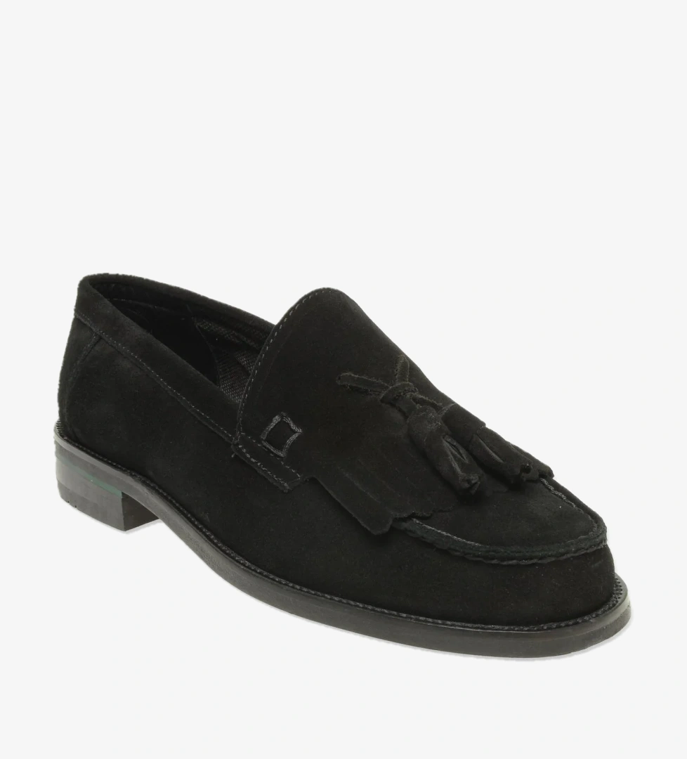 1200 Hakiki Deri Loafer Siyah Erkek Ayakkabı - Görsel 1