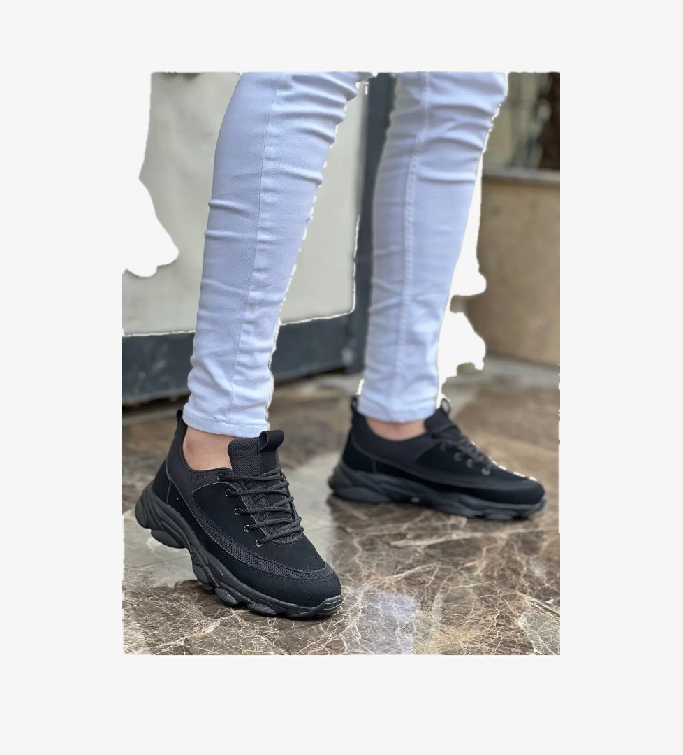 Pabucmarketi Bağcıklı Erkek Günlük Ayakkabı SİYAH SÜET (SİYAH TABAN) model görseli