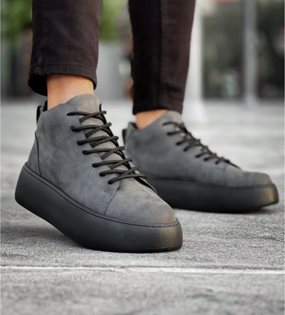 Pabucmarketi Bağcıklı Erkek Spor Bot ANTRASİT (SİYAH TABAN) model görseli