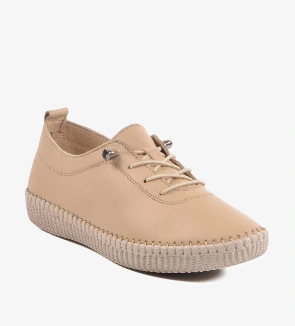 Pepita 7230 Z Krem Hakiki Deri Kadın Günlük Ayakkabı