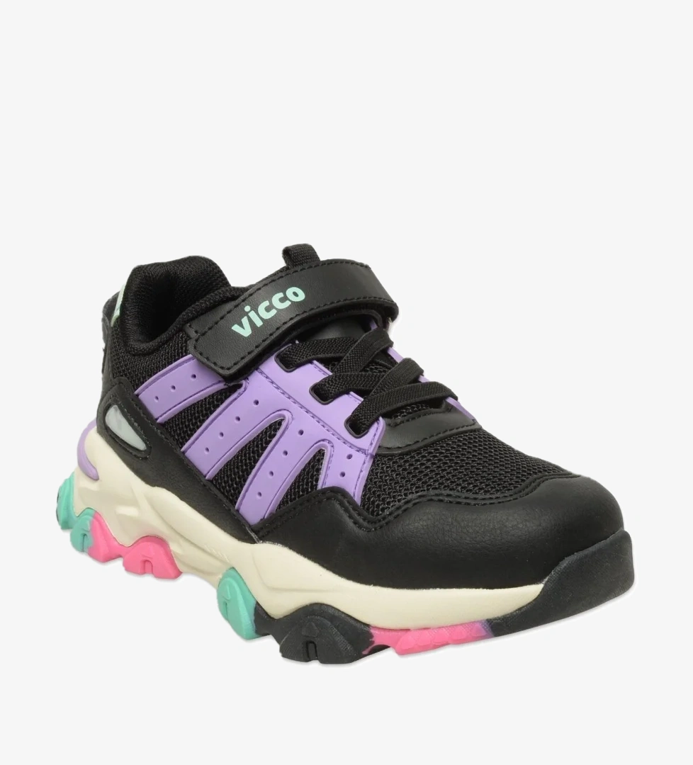 869.F25K.304 Teo Filet Siyah-Beyaz Çocuk Spor Ayakkabı