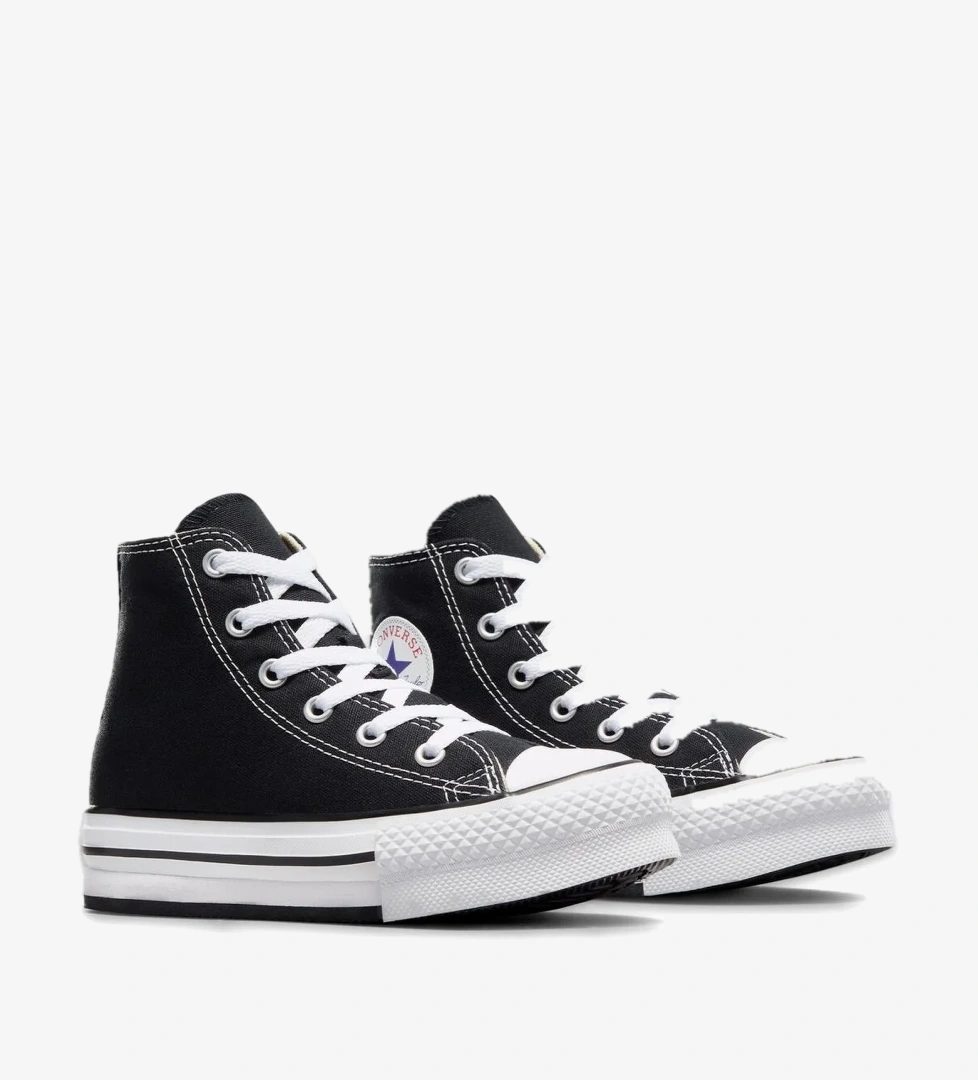 372859C Chuck Taylor All Star Eva Lift Canvas Platform Siyah-Beyaz Çocuk Spor Aya - Görsel 1