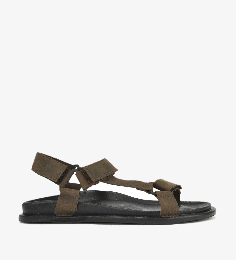 Erkek Hakiki Deri Sandalet 1511052Z5351 Haki