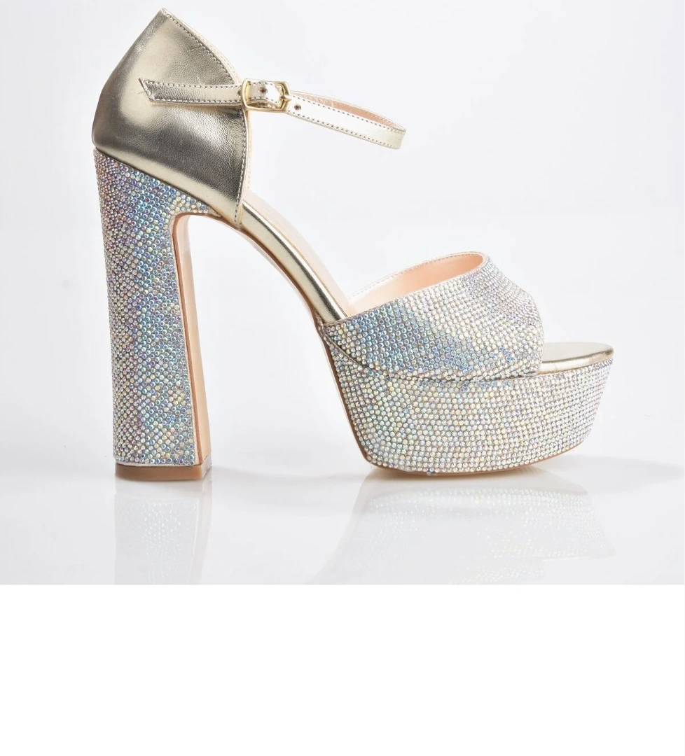 Miss Jena 4228 Platform Topuklu Taşlı Ayakkabı