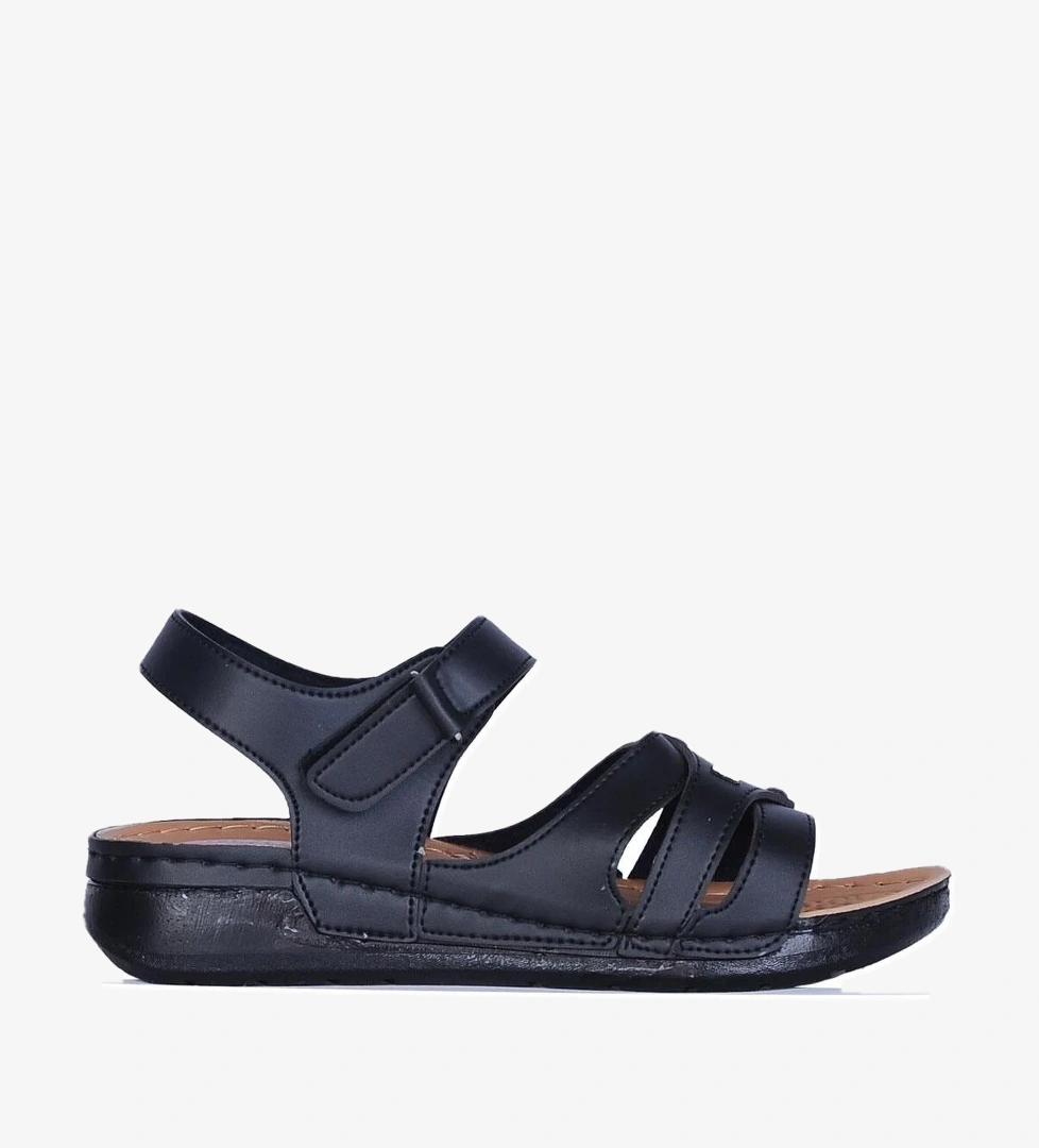 1108 Serra Cırtlı Kadın Düz Sandalet - Görsel 1