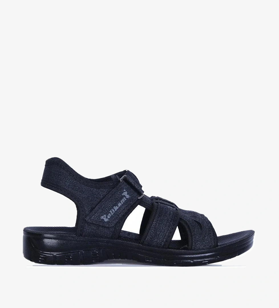 Polikamp Siyah Cırtlı Erkek Çocuk Sandalet - Görsel 1