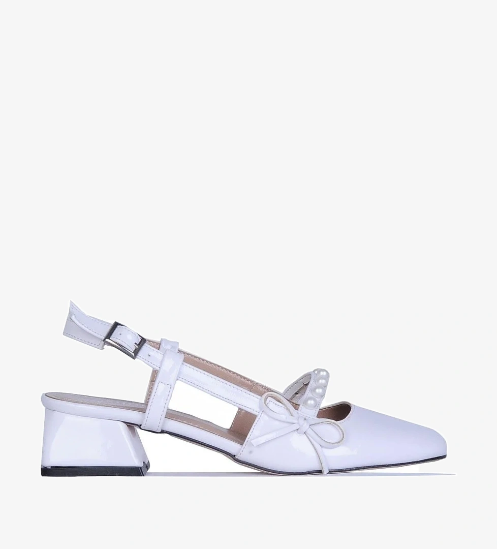 Bnc1 Boncuklu 3Cm Kadın Topuklu Ayakkabı