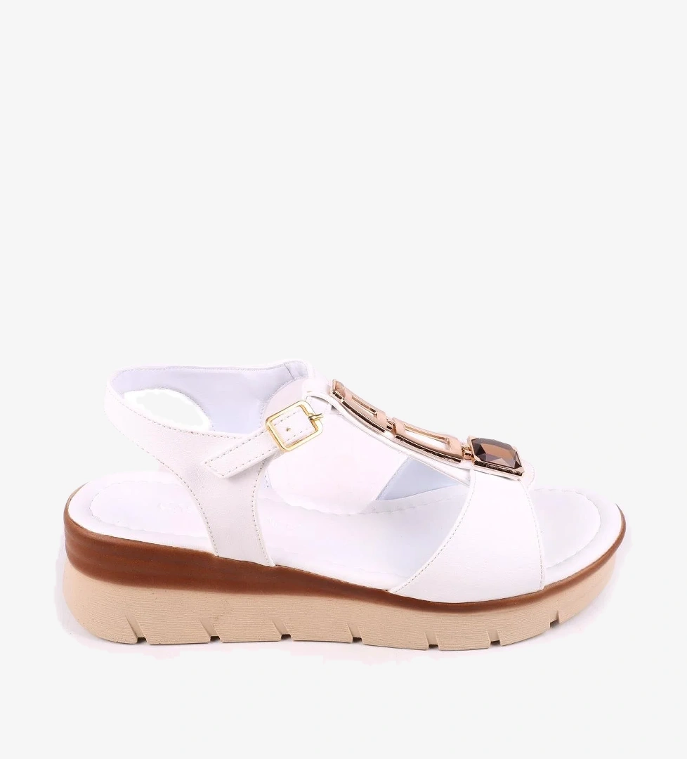 35157 Taş Detaylı Günlük Kadın Sandalet