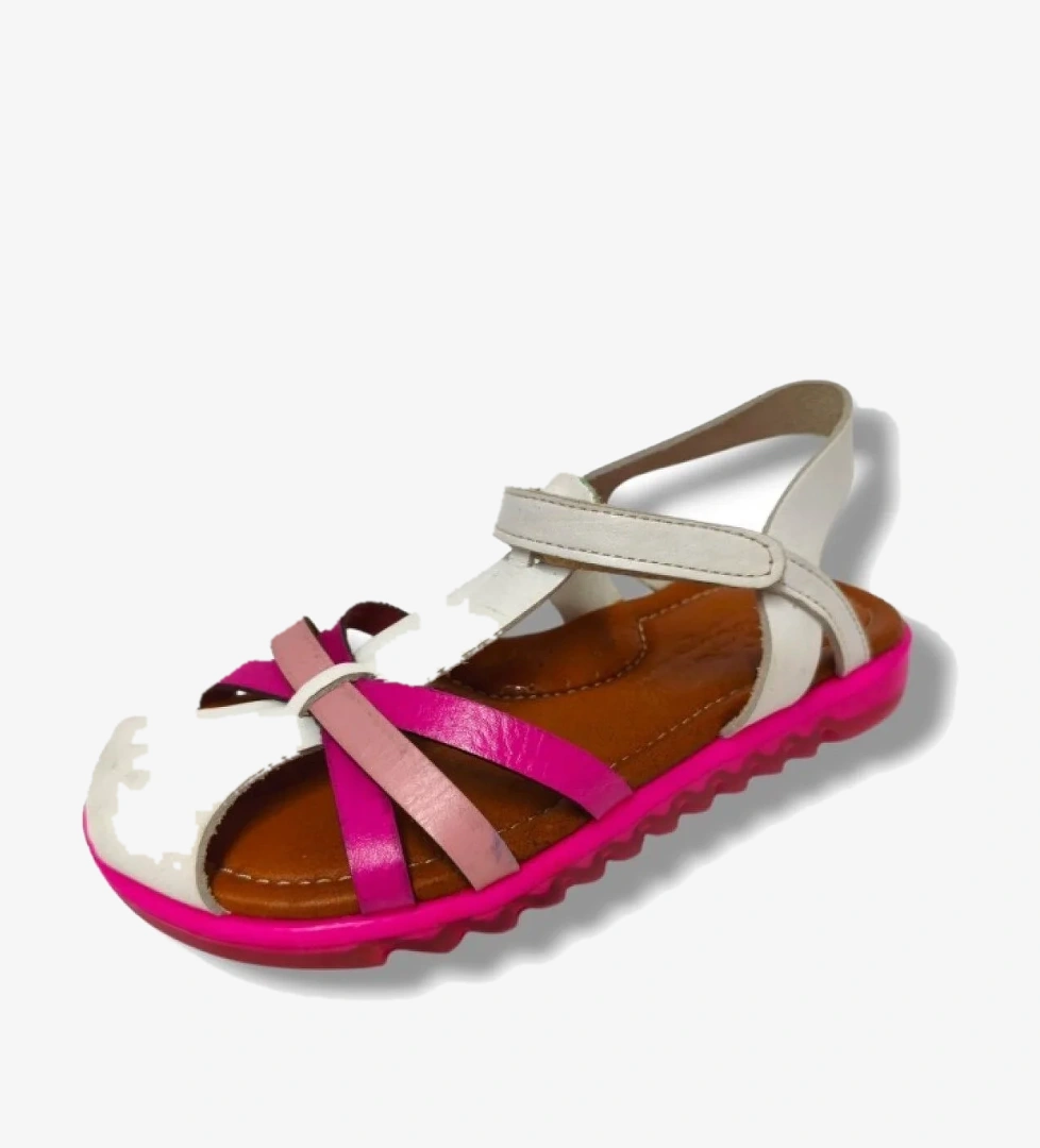 Bags Bagcı 3087-20 Önü Kapalı Çapraz Şeritli Kız Çocuk Sandalet Beyaz Pembe 26-30 model görseli
