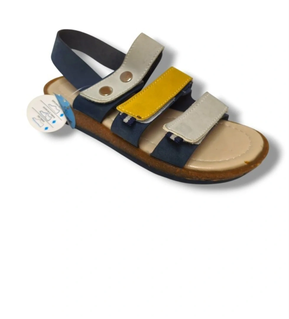 Şiringenç 3056-20 3 Cırt Tokalı Erkek Çocuk Sandalet Lacivert Gri 31-36 - Görsel 1