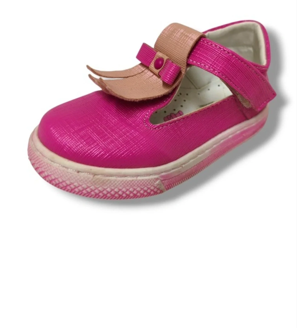 Şirinbebe 3068-20 Deri Püsküllü Kız Çocuk Sandalet Fuşya 21-25 - Görsel 1