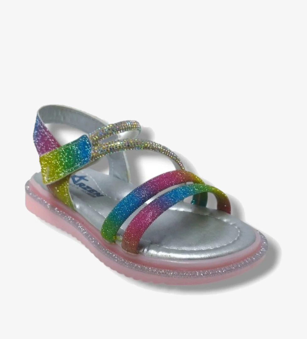 Arzen Bebe 231-25 Anatomik Simli Taşlı Cırtlı Kız Çocuk Sandalet 26-30 model görseli