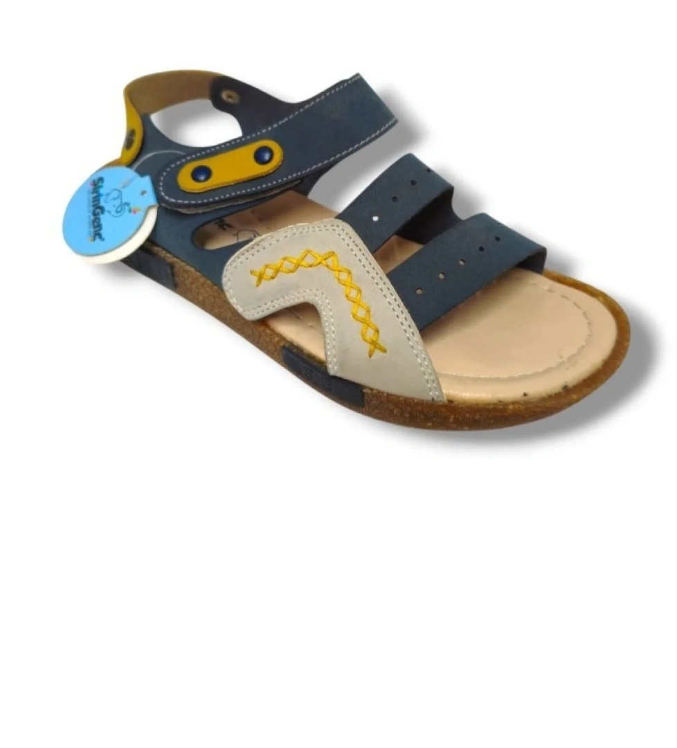 Şi̇ri̇ngenç Şiringenç 3061-20 Anatomik Dikiş Cırtlı Erkek Çocuk Sandalet Lacivert Sarı 31-36 model görseli