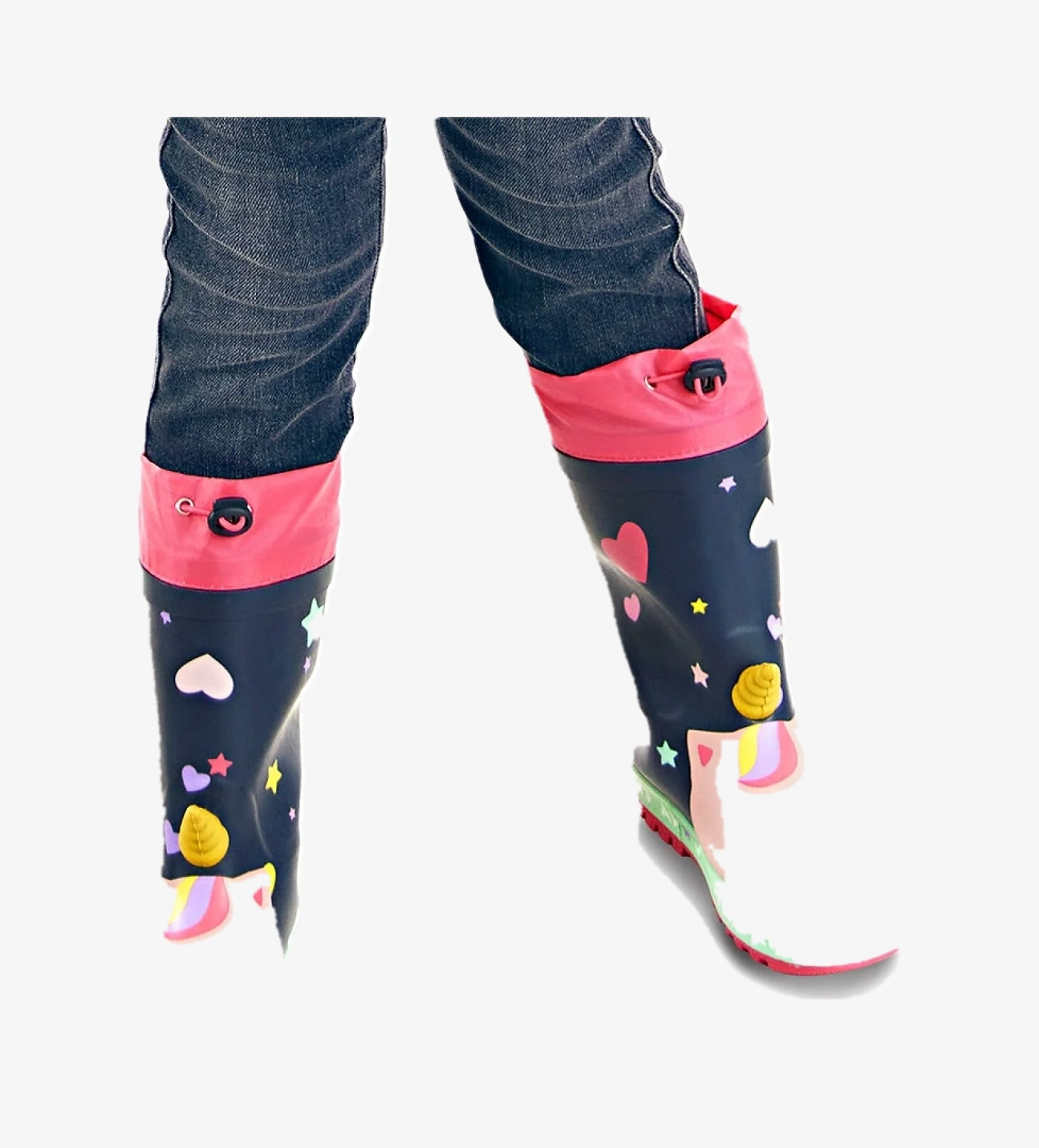 Kalpli Unicorn Kız Çocuk Lacivert Yağmur Botu