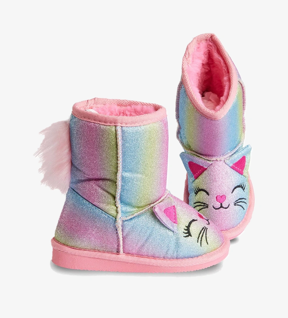 Denokids Kedi Renkli Simli Kız Çocuk Bot model görseli