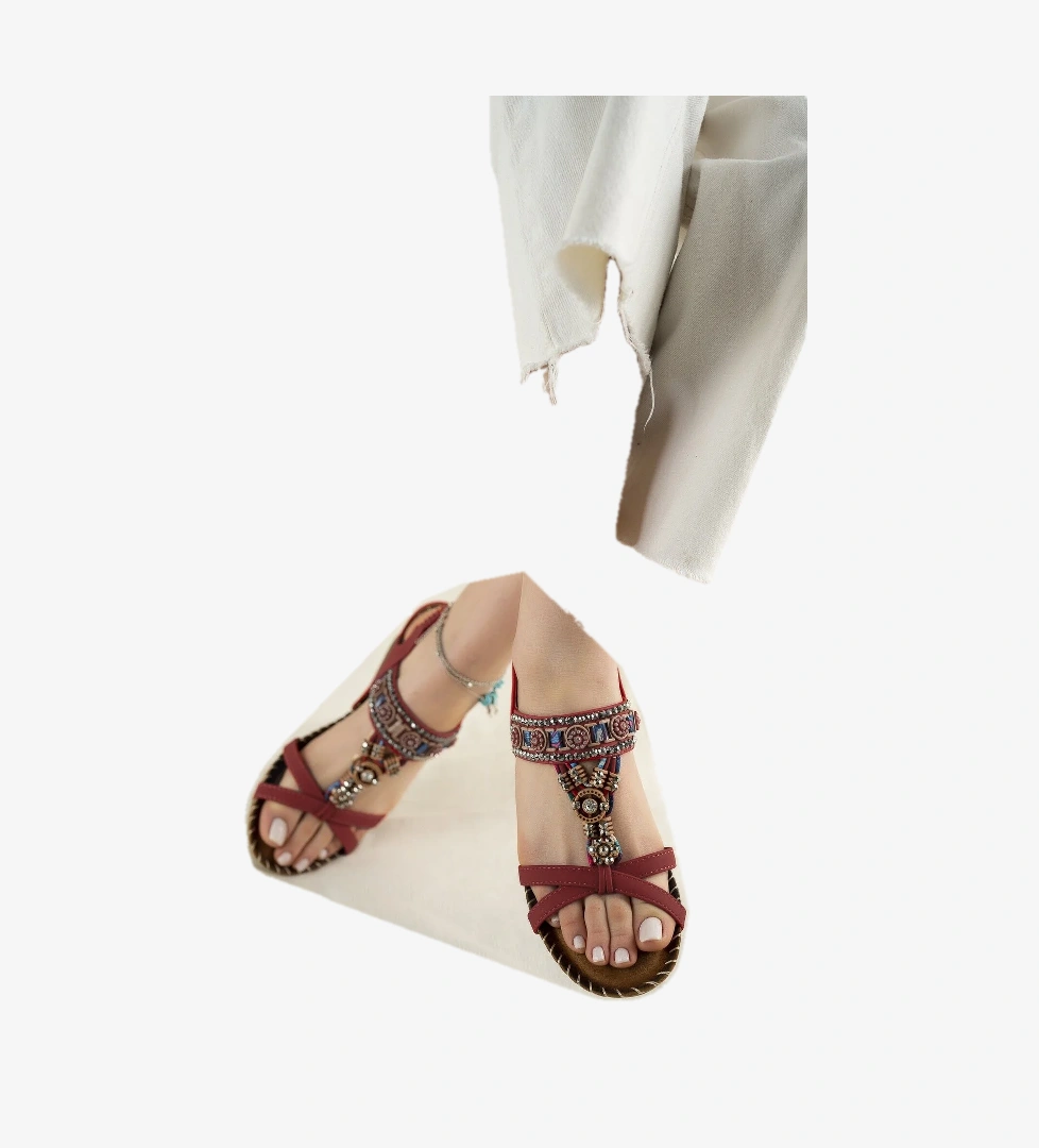 Angelina Anatomik Fashion Taşlı Günlük Kadın Sandalet