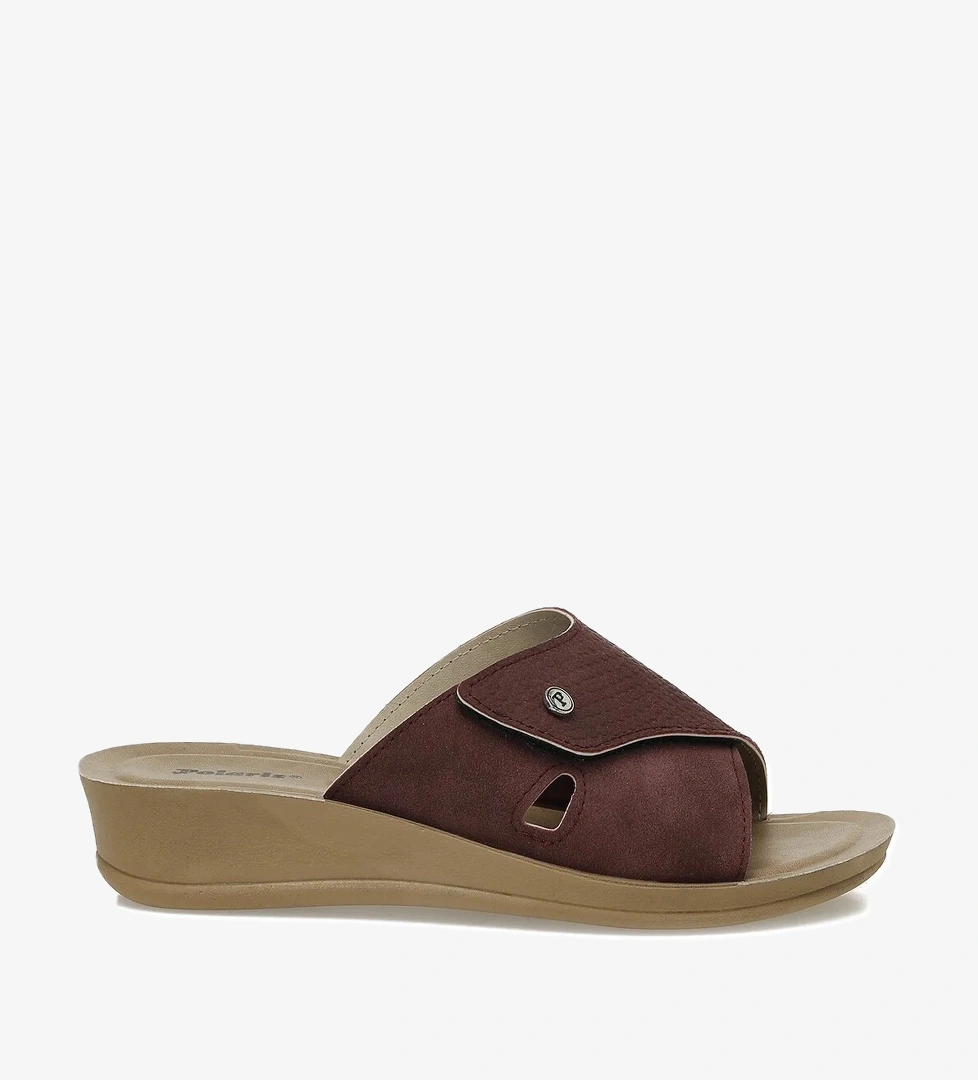 609008.Z5PR Bordo Kadın Dolgu Topuk Terlik - Görsel 1