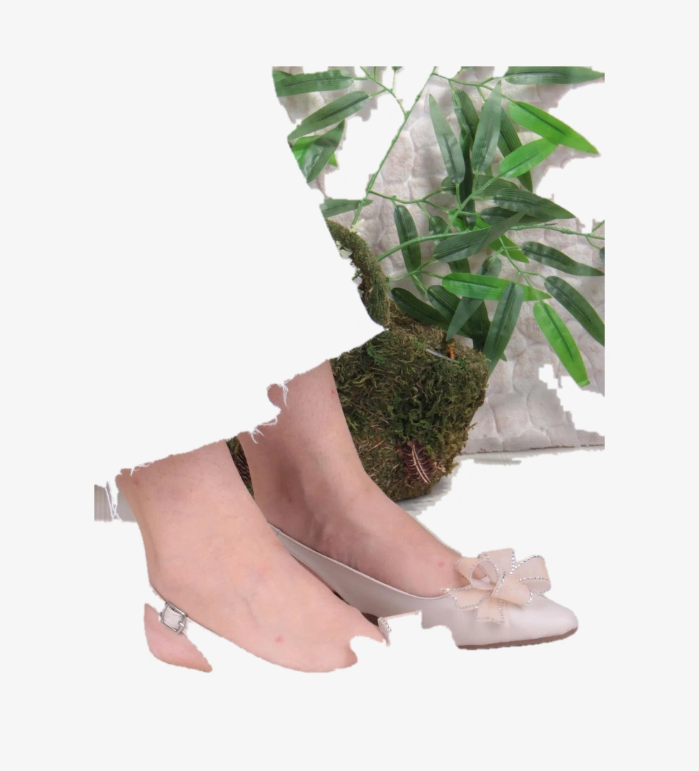 7030 Ceyn Taş Fiyank Detaylı Arkası Açık Kadın Babet